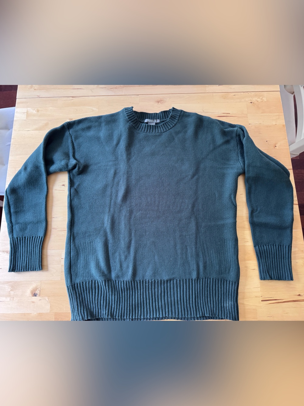MATTY M Womens Crewneck Sweater in Teal Green